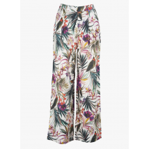 Pennyblack - Rechte - linnen broek met tropische print - 40 Maat - Wit