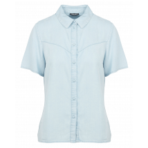 Pieces - Bluse mit klassischem kragen - Größe L - Blau