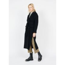 Pinko - Manteau col tailleur à ceinturer en laine mélangée - Taille 46 - Noir