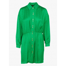 Pinko - Korte overhemdjurk met klassieke kraag en jacquardmotief - 42 Maat - Groen