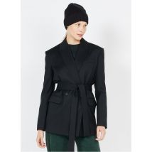Pinko - Veste col tailleur à ceinturer en laine mélangée - Taille 42 - Noir