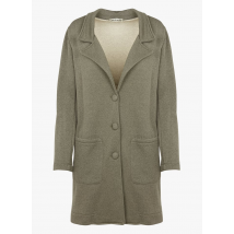 Please - Jas met reverskraag en glanzende vezels - M Maat - Groen