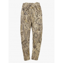 Please - Boyfriend-broek met hoge taille en print - katoenblend - M Maat - Multikleurig