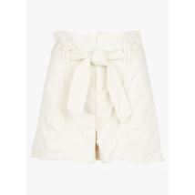 Please - Short de algodón con talle alto - Talla XS - Blanco