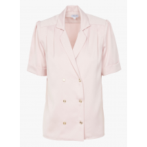 Recc Paris - Satijnen blouse met reverskraag - 34 Maat - Roze