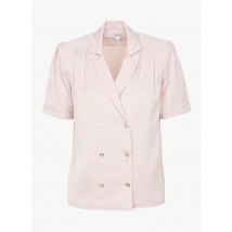 Recc Paris - Satijnen blouse met reverskraag - 40 Maat - Roze