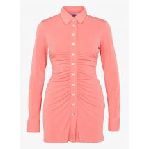 Recc Paris - Korte jurk met klassieke kraag - knopen en plooitjes - 36 Maat - Roze