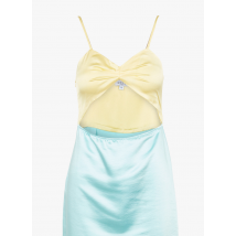 Recc Paris - Lange - tweekleurige jurk met schouderbandjes - 36 Maat - Multikleurig