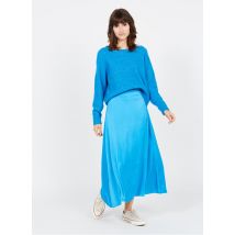 Samsoe Samsoe - Halflange - satijnachtige rok - L Maat - Blauw