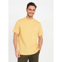 Samsoe Samsoe - Camiseta de algodón orgánico con cuello alto - Talla L - Amarillo