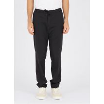 Sandro - Pantalon taille élastique en laine flanelle - Taille 42 - Noir