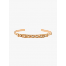 Satellite Paris - Bracelet jonc fin romantique métal et cristaux prestige doré - Taille Unique - Doré