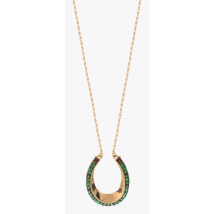 Satellite Paris - Malachite, garnet and sequin pendant necklace - One Size - Green