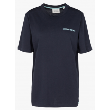 Scotch And Soda - Camiseta de algodón orgánico con cuello redondo y logo bordado - Talla S - Azul