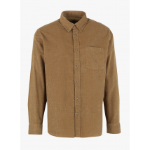Selected - Regular-fit overhemd van fijngeribd katoenen velours met amerikaanse kraag - M Maat - Bruin