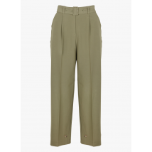 Selected - Ruimvallende broek met hoge taille - 38 Maat - Groen