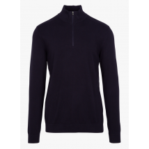 Selected - Jersey de algodón con cuello alto y cremallera - Talla XL - Azul