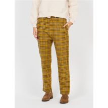 The New Society - Pantalon droit à carreaux en coton - Taille M - Jaune