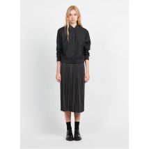 Theory - Lange plissérok wolblend - XS Maat - Grijs