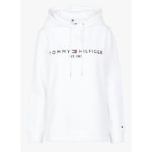 Tommy Hilfiger - Sweater met capuchon en borduursel katoenblend - S Maat - Wit