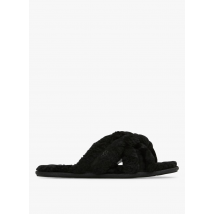 Ugg - Sloffen van leer en bont - 37 Maat - Zwart