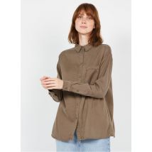 Vila - Blouse van lyocellmix met klassieke kraag - 38 Maat - Bruin