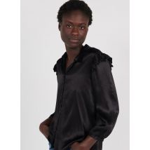 Vila - Satinierte bluse mit klassischem kragen - Größe 36 - Schwarz