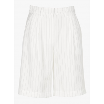 Yas - Bermuda droit rayé - Taille S - Blanc