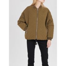 Yas - Bomber matelassé col teddy oversize en coton mélangé - Taille S - Kaki