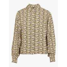 Yas - Geblümte bluse mit klassischem kragen - Größe M - Schwarz