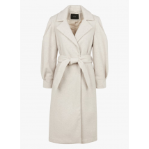 Yas - Manteau col tailleur ceinturé - Taille XS - Beige