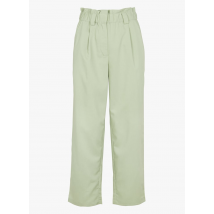 Yas - Pantalon droit taille haute paperbag - Taille L - Vert
