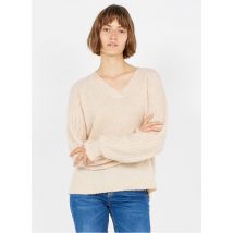 Yas - Pull Col V torsadé en alpaga mélangé - Taille XS - Blanc