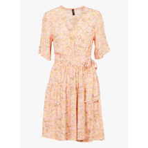 Yas - Korte wikkeljurk met print - M Maat - Beige