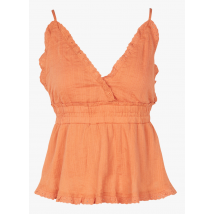 Yas - Baumwoll-top mit v-ausschnitt - Größe L - Orange