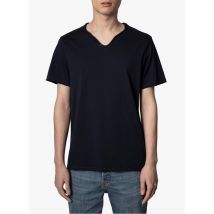 Zadig&voltaire - Regular-fit - katoenen t-shirt met tunesische hals - XL Maat - Blauw