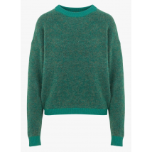 Mkt - Ruimvallende trui met ronde hals wolblend - S Maat - Groen