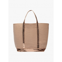 Vanessa Bruno - Cabas medium brodé sequins en lin - Taille Unique - Rose