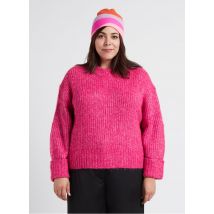 Gina Tricot - Ruimvallende - gebreide trui met ronde hals materiaalblend - L Maat - Roze