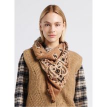 Kujten - Echarpe en cachemire à imprimé - Taille Unique - Marron