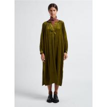 See U Soon - Ruimvallende jurk met maokraag - 1 Maat - Groen