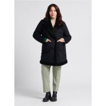 Persona By Marina Rinaldi - Lange - aan beide zijden te dragen jas met pluche-achtige kraag - 25 Maat - Zwart