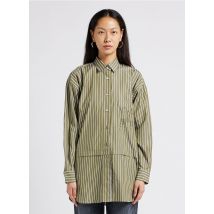 Closed - Ruimvallende - katoenen blouse met klassieke kraag - 2XS Maat - Kakigroen