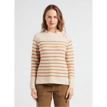 La Petite Etoile - Jersey de mezcla de punto a rayas con cuello redondo - Talla 3 - Beige