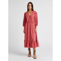 Ekyog - Robe Col V fluide volantée - Taille 42 - Rouge