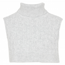 Pieces - Col amovible en maille - Taille Unique - Gris