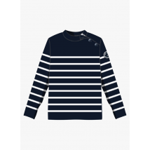 Petit Bateau - Streifenpullover aus wolle und baumwolle mit stehkragen - Größe 6A - Blau