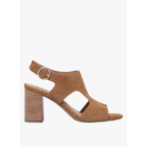 Bocage - Sandalias de piel con tacón - Talla 37 - Marrón