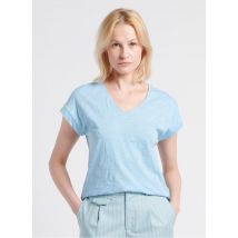 Ekyog - T-shirt van biokatoen met v-hals - S Maat - Blauw