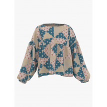Petit Bateau - Blouse col rond imprimée en gaze de coton - Taille 8A - Rose